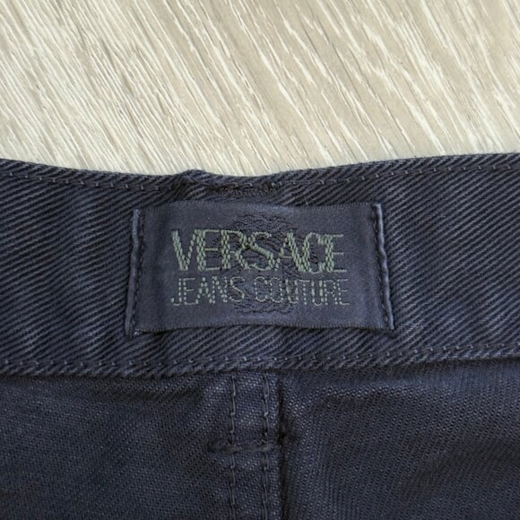 Vintage Versace Jeans Couture Straight Leg Navy Blue Jeans Pants - Size 38x32 - Picture 10 of 12